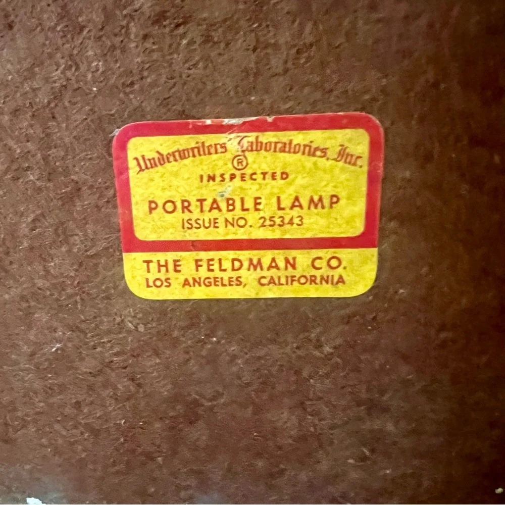 RARE Vtg Mid Century Hollywood Regency Feldman Co Label Brass Shades Table‎ Lamp